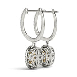 14K Yellow Gold Diamond Halo Earring Pair
