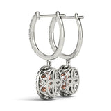 Rose Gold Lab Diamond Halo Earring Pair