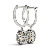 Yellow Gold Lab Diamond Halo Earring Pair
