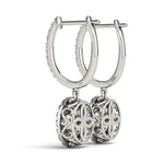 Platinum Round Diamond Halo Earrings
