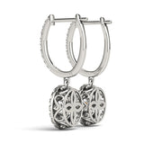 White Gold Lab Diamond Halo Earring Pair