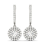 White Gold Lab Diamond Halo Earring Pair