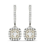 Yellow Gold Lab Diamond Halo Earring Pair