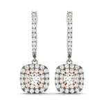 Rose Gold Lab Diamond Halo Earring Set