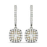Yellow Gold Lab Diamond Halo Earrings