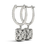White Gold Lab Diamond Halo Earring Pair