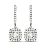 White Gold Lab Diamond Halo Earring Pair