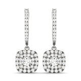 White Gold Lab Diamond Halo Earrings