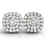 Rose Gold Lab Diamond Halo Earrings