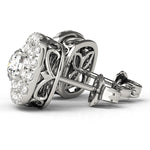 Rose Gold Lab Diamond Halo Earrings