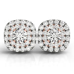White Gold Lab Diamond Halo Earrings