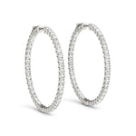Lab Diamond Inside Out 1.2"" Hoop Earrings
