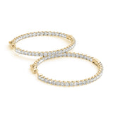 18K Yellow Gold Diamond Inside Out Hoop Earrings