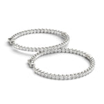 White Gold Lab Diamond Inside Out Hoop Earrings