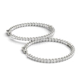White Gold Lab Diamond Inside Out Hoop Earrings