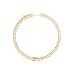 14K Yellow Gold Diamond Inside Out Hoop Earrings