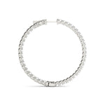 White Gold Lab Diamond Inside Out Hoop Earrings