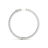 White Gold Lab Diamond Inside Out Hoop Earrings