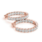 18K Rose Gold Lab Diamond Inside Out Hoop Earrings