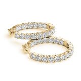 18K Yellow Gold Diamond Inside Out Hoop Earrings