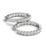 14K White Gold Diamond Inside Out Hoop Earrings