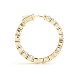 18K Yellow Gold Diamond Inside Out Hoop Earrings