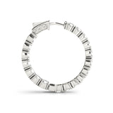 14K Gold Round Diamond Inside Out Hoop Earrings