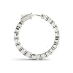 14K White Gold Diamond Inside Out Hoop Earrings