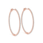 Rose Gold Lab Diamond Inside Out Hoop Earrings