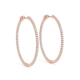 Rose Gold Lab Diamond Inside Out Hoop Earrings
