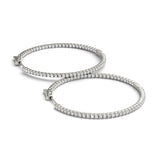 White 14K Gold Lab Diamond Inside Out Hoop Earrings