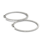 18K White Gold Diamond Inside Out Hoop Earrings