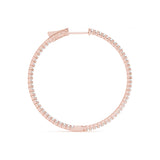 18K Rose Gold Lab Diamond Inside Out Hoop Earrings