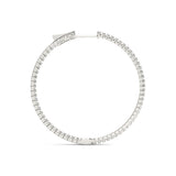 White 14K Gold Lab Diamond Inside Out Hoop Earrings