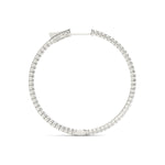 18K White Gold Diamond Inside Out Hoop Earrings