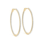 14K Yellow Gold Lab Diamond Inside Out Hoop Earrings