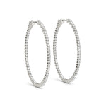 Lab Diamond Inside Out 1.5"" Hoop Earrings