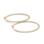 18K Yellow Gold Diamond Inside Out Hoop Earrings