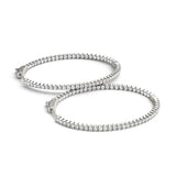 18K White Gold Lab Diamond Inside Out Hoop Earrings