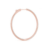 18K Rose Gold Diamond Inside Out Hoop Earrings