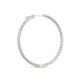 18K White Gold Lab Diamond Inside Out Hoop Earrings