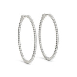 18K White Gold Lab Diamond Inside Out Hoop Earrings
