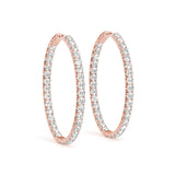 18K Rose Gold Lab Diamond Inside Out Hoop Earrings