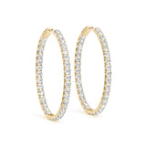 18K Yellow Gold Lab Diamond Inside Out Hoop Earrings