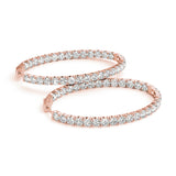 14K Rose Gold Lab Diamond Inside Out Hoops