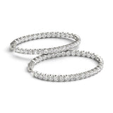 14K White Gold Lab Diamond Inside Out Hoop Earrings