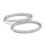 18K White Gold Diamond Inside Out Hoop Earrings