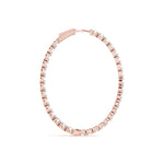 14K Rose Gold Lab Diamond Inside Out Hoops