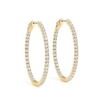 14K Yellow Gold Lab Diamond Inside Out Hoop Earrings