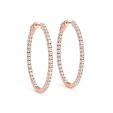 Rose Gold Lab Diamond Inside Out Hoop Earrings